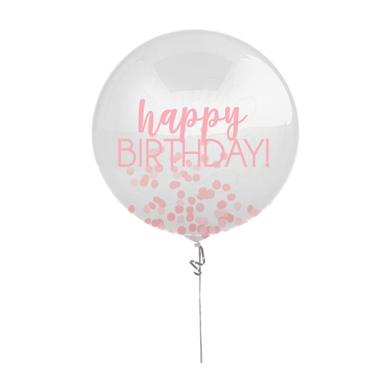 Pink Confetti Happy Birthday Balloon