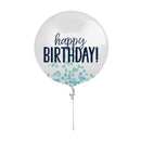 Blue Confetti Happy Birthday Balloon